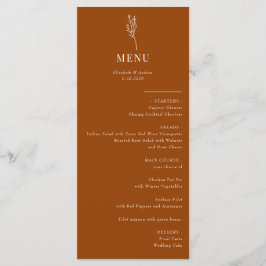 Minimalistische botanische Flora | Hochzeitsmenü Menükarte