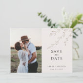 Minimalistische botanische Foto Save the Date-Kart Save The Date (Stehend Vorderseite)