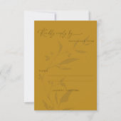 Minimalistische Botanische Gelbe Boho-Hochzeit RSVP Karte (Vorderseite)