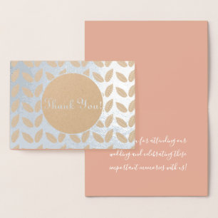 Minimalistische botanische Gruene Hochzeit Danke Folienkarte