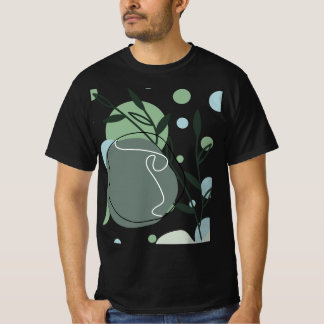 Minimalistische botanische Grüntee-Kunst-T-Shirt T-Shirt