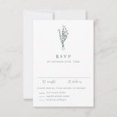 Minimalistische botanische Heirat RSVP Karte (Vorderseite)