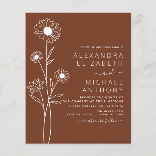 Minimalistische botanische Hochzeit (Vorderseite)