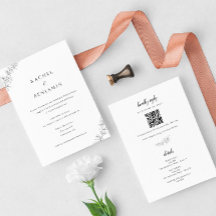 Minimalistische botanische Hochzeit elegante QR-Co