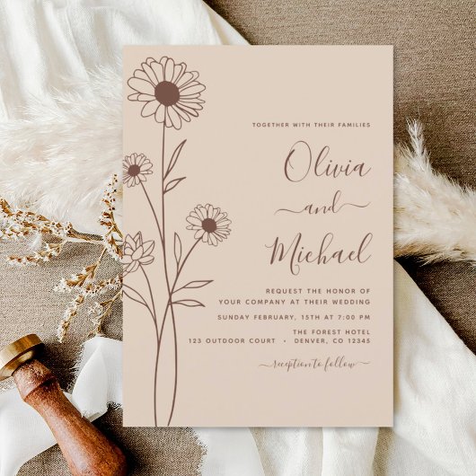 Minimalistische botanische Hochzeit Flyer