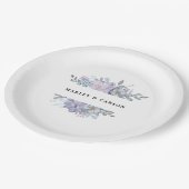 Minimalistische botanische Hochzeit Pappteller (Schrägansicht)