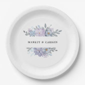 Minimalistische botanische Hochzeit Pappteller (Vorderseite)