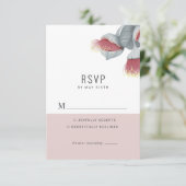 Minimalistische botanische Hochzeit RSVP Karte (Stehend Vorderseite)