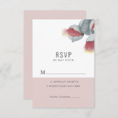 Minimalistische botanische Hochzeit RSVP Karte (Vorne/Hinten)