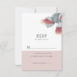 Minimalistische botanische Hochzeit RSVP Karte