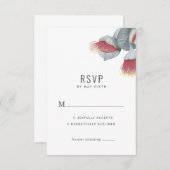 Minimalistische botanische Hochzeit RSVP Karte (Vorne/Hinten)