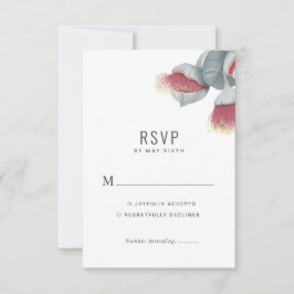 Minimalistische botanische Hochzeit RSVP Karte