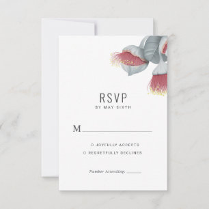 Minimalistische botanische Hochzeit RSVP Karte