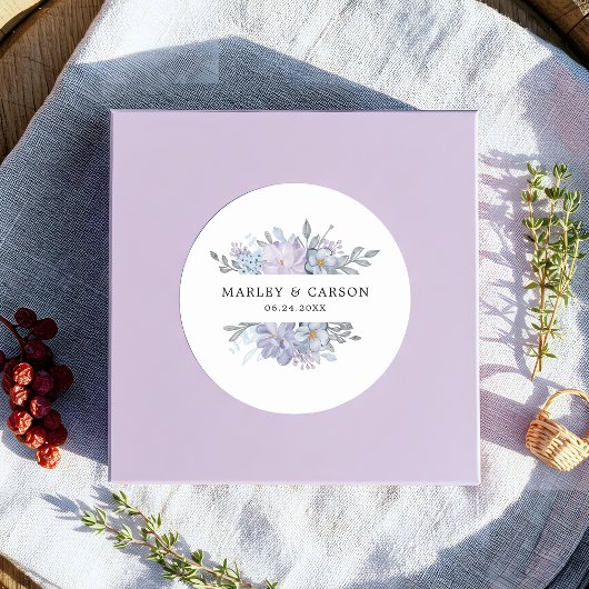 Minimalistische botanische Hochzeit Runder Aufkleber