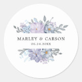 Minimalistische botanische Hochzeit Runder Aufkleber (Vorderseite)