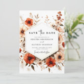 Minimalistische Botanische Hochzeit Save The Date (Stehend Vorderseite)