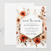 Minimalistische Botanische Hochzeit Save The Date (Vorne/Hinten)