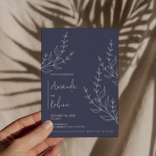 Minimalistische botanische Hochzeitseinladung der  Einladung