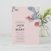 Minimalistische botanische Hochzeitseinladung Einladung (Stehend Vorderseite)