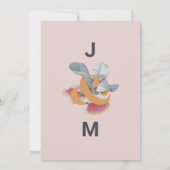 Minimalistische botanische Hochzeitseinladung Einladung (Rückseite)