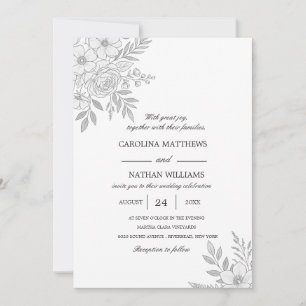 Minimalistische Botanische Hochzeitseinladung Eleg Einladung