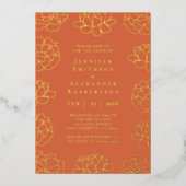 Minimalistische botanische Hochzeitseinladung Folieneinladung (Vorderseite)