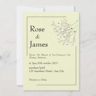 Minimalistische botanische Hochzeitseinladung Save The Date