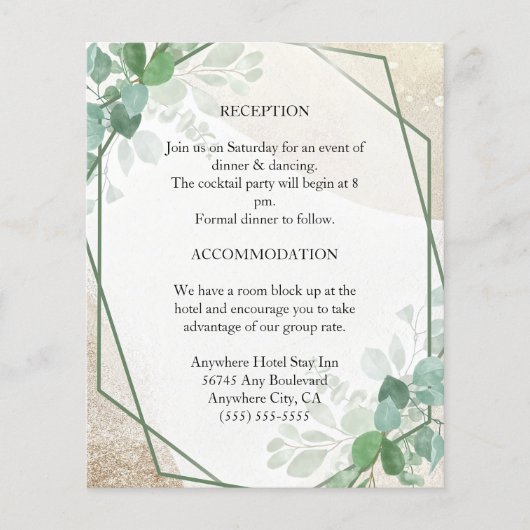 Minimalistische botanische Hochzeitskarte (Vorderseite)