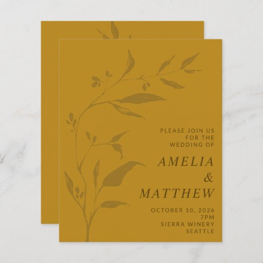 Minimalistische botanische Hochzeitsreise (Vorne/Hinten)