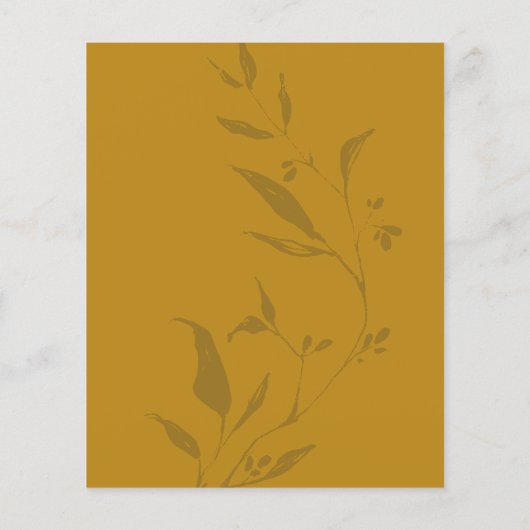 Minimalistische botanische Hochzeitsreise (Rückseite)