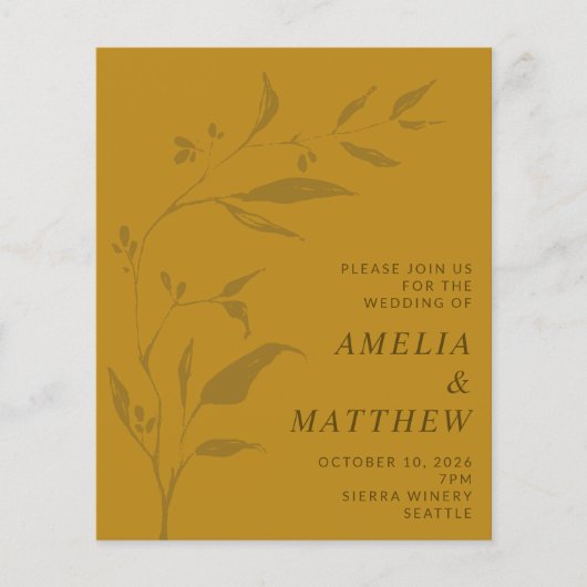 Minimalistische botanische Hochzeitsreise (Vorderseite)