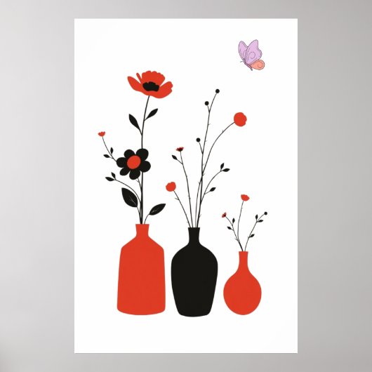 Minimalistische botanische Illustration Poster (Vorne)