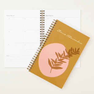 Minimalistische botanische Kunst in Gelb Personali Planer