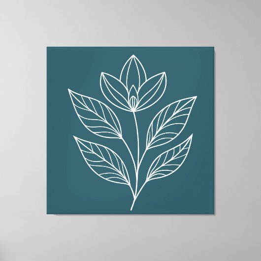Minimalistische botanische Kunst Leinwanddruck (Vorderseite)