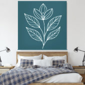 Minimalistische botanische Kunst Leinwanddruck (Insitu (Schlafzimmer))