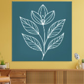 Minimalistische botanische Kunst Leinwanddruck (Insitu (Wohnzimmer))