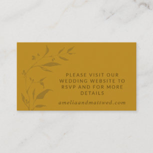 Minimalistische Botanische Kunstarbeit Yellow Boho Begleitkarte