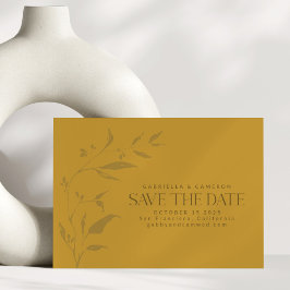 Minimalistische Botanische Kunstarbeit Yellow Boho Save The Date