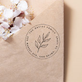 Minimalistische botanische Leaf-Rücksendeadresse Permastempel
