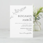 Minimalistische botanische Linie Art Zeichnend Boh Einladung (Stehend Vorderseite)