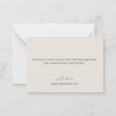 Minimalistische botanische Linie Kunst Vielen Dank Mitteilungskarte (Rückseite)