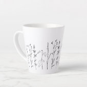 Minimalistische botanische Linie Zeichne Milchtasse (Linke Ecke)