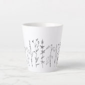 Minimalistische botanische Linie Zeichne Milchtasse (Vorderseite)