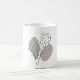 Minimalistische botanische Linienkunst zum Muttert Kaffeetasse