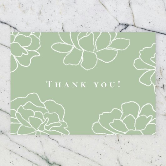 Minimalistische Botanische Moderne Hochzeit Dankes Einladung