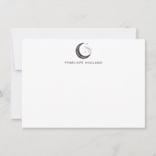 Minimalistische botanische Mondzeichnung personali Mitteilungskarte