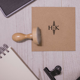 Minimalistische Botanische Monogramm, Hochzeit Gummistempel