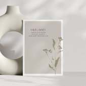 Minimalistische botanische Neutrale Hochzeit im He Save The Date