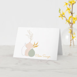 Minimalistische botanische Pflanze in Pastel Perso Karte