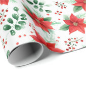 Minimalistische Botanische Poinsettie Geschenkpapier (Rolleneckpunkt)